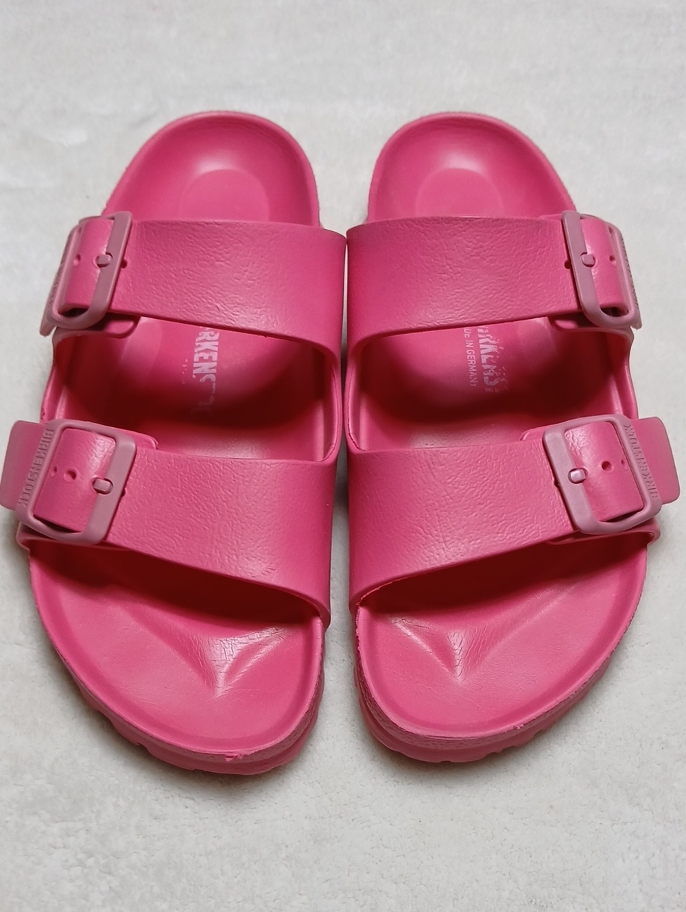 Birkenstock Hot Pink Two-Buckle Slide Sandals Size 39